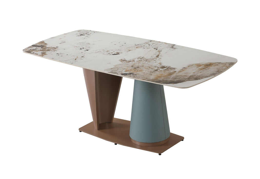 71" Pandora Color Sintered Stone Dining Table With 6 Pieces Chairs