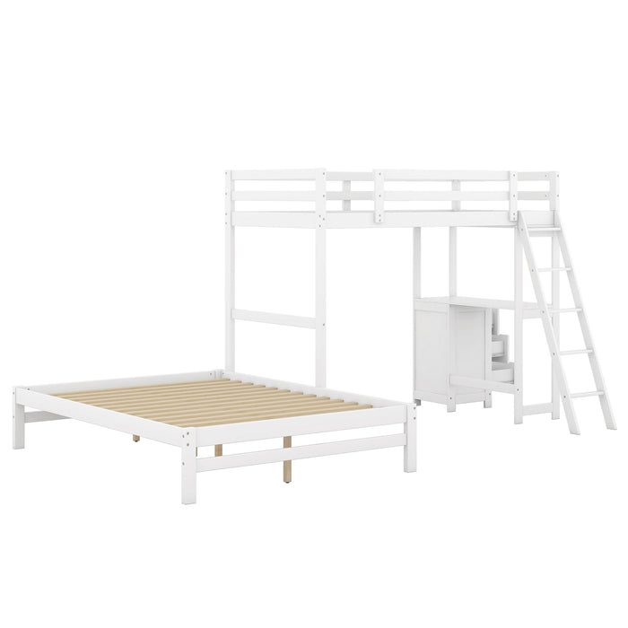 Bunk Bed With Built In Desk And 3 Drawers
