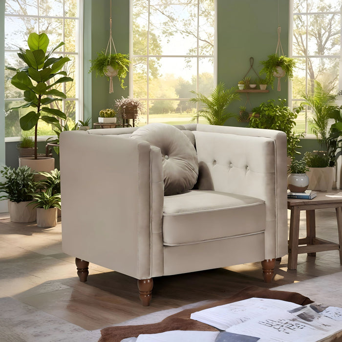 Chesterfield Accent Tufted Square Arm Side Chair