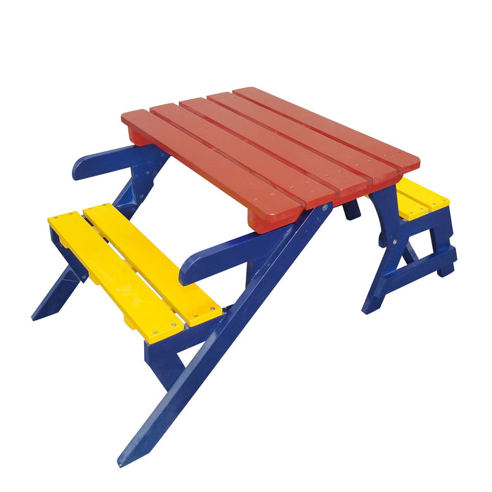Kids Multi-Functional Arm Chair, Table With 2 Benches All-In-One Set