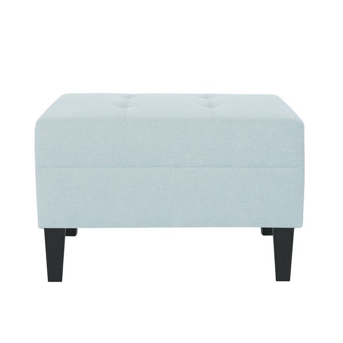 Classic Ottoman With Birch Wood Legs And Fabric Upholstery