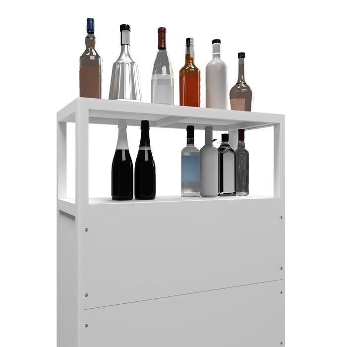 Bamboo Large Capacity Storage Cabinet With Shelves For Bathroom And Living Room - White