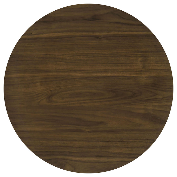 Hamlyn 2-piece Round Fluted Coffee and End Table Set Walnut