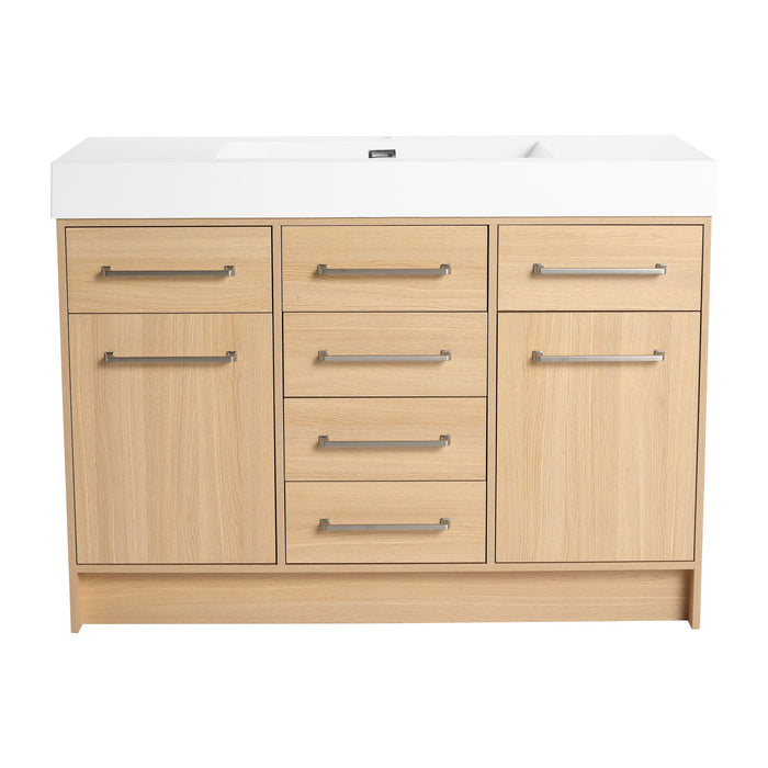 Freestanding Bathroom Vanity With Resin Sink, Soft-Closing Doors And Drawers