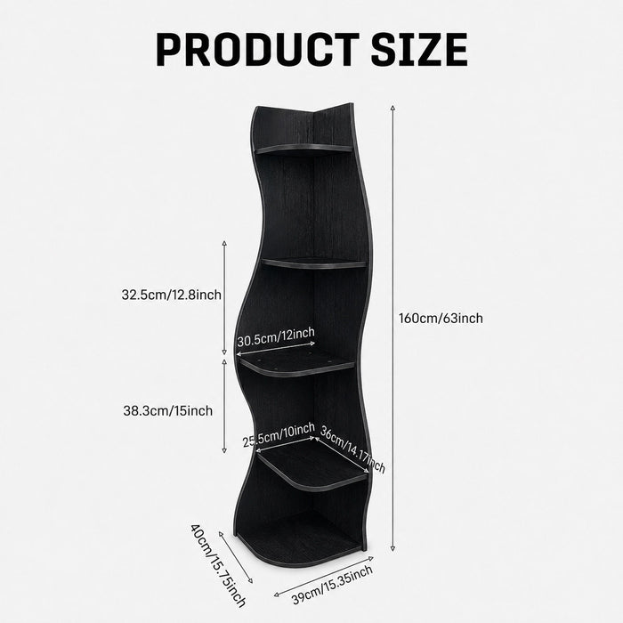 5 Tier S - Shaped Corner Shelf For Living Room