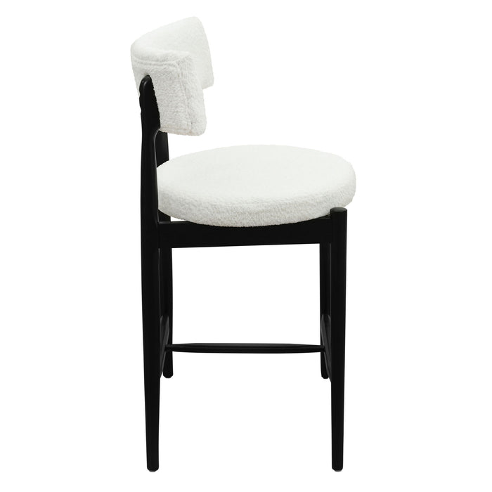 Mid Century Modern Counter Stools, Fabric Upholstered Chairs