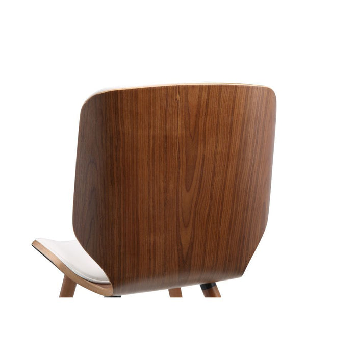 Nemesia - Accent Chair - White PU & Walnut