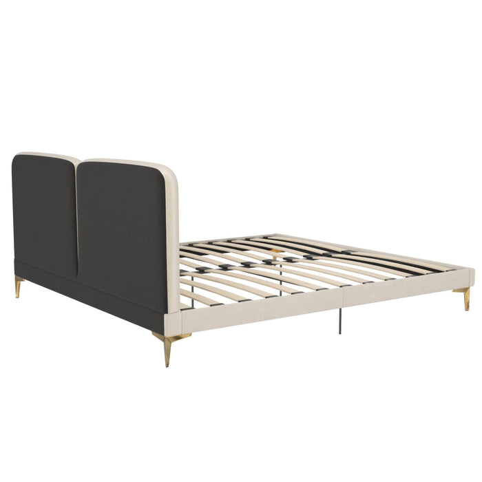 Coco - King Size Upholstered Bed - Ivory