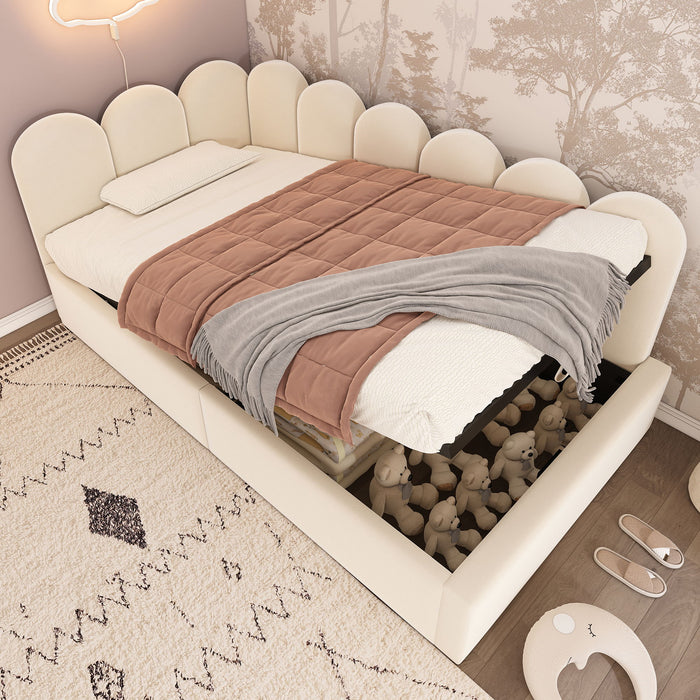 Upholstered Daybed With Metal Slatted Base