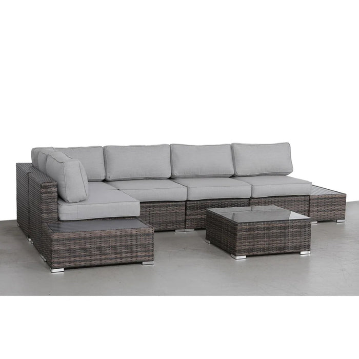 Wicker Sectional Seating Group With Plush Cushions