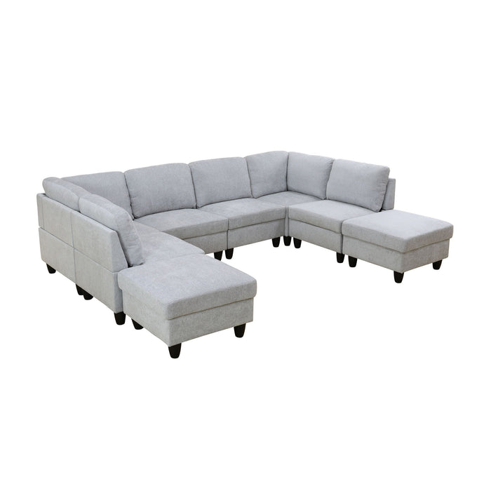 8 Piece Modular U - Shape Sectional Sofa