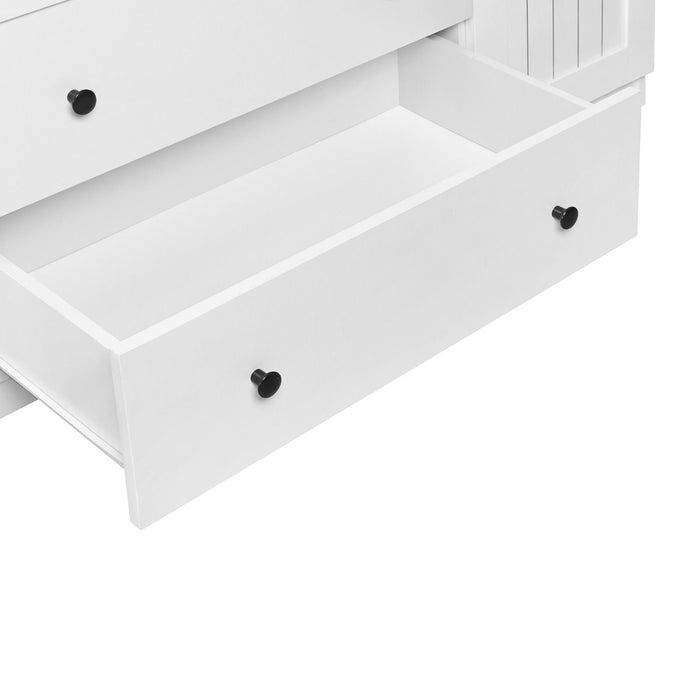 4 Door Wardrobe Armoire With 2 Drawers