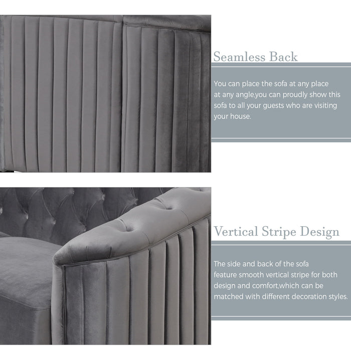 Upholstered 3 Piece Sofa Set With Legs