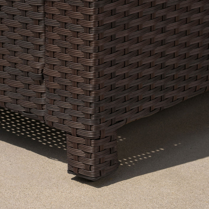 Puerta - Loveseat Outdoor Seating With Water Resistant Cushions - Dark Brown