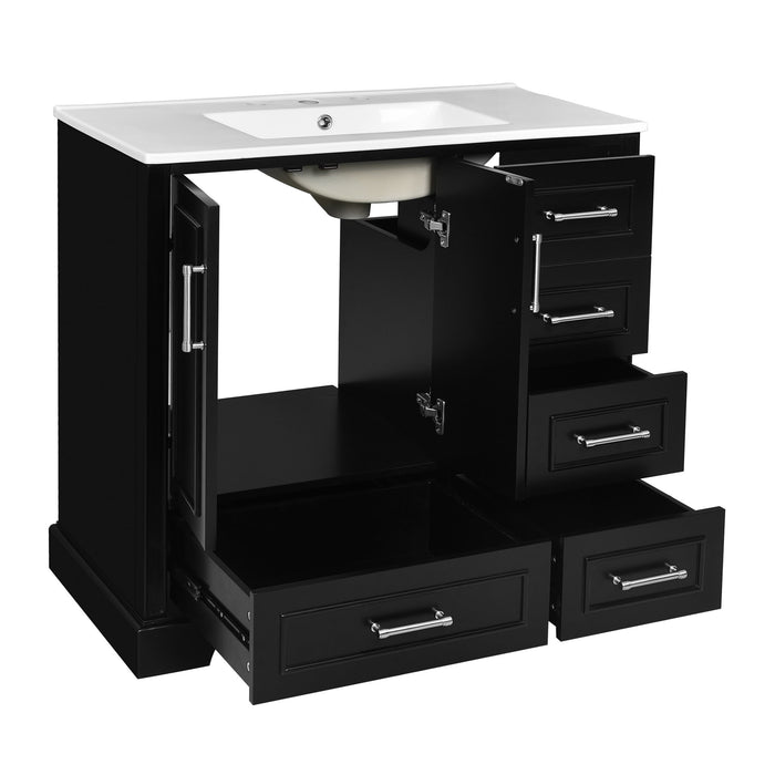 Traditional Bathroom Vanity With Soft Close Doors And Drawers