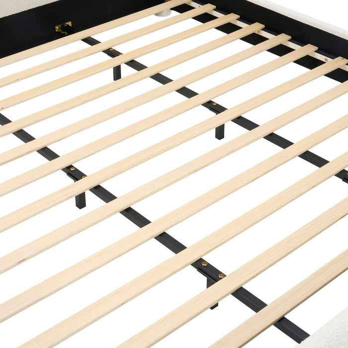 Upholstered Simple Modern Bedroom Bed With Curved Headboard