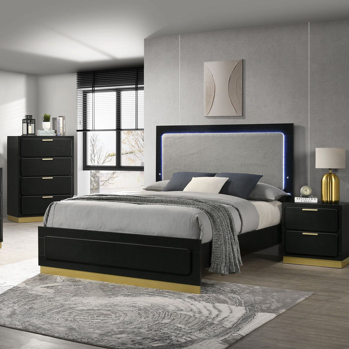Modern Luxury Nightstand With 2 Drawer Storage