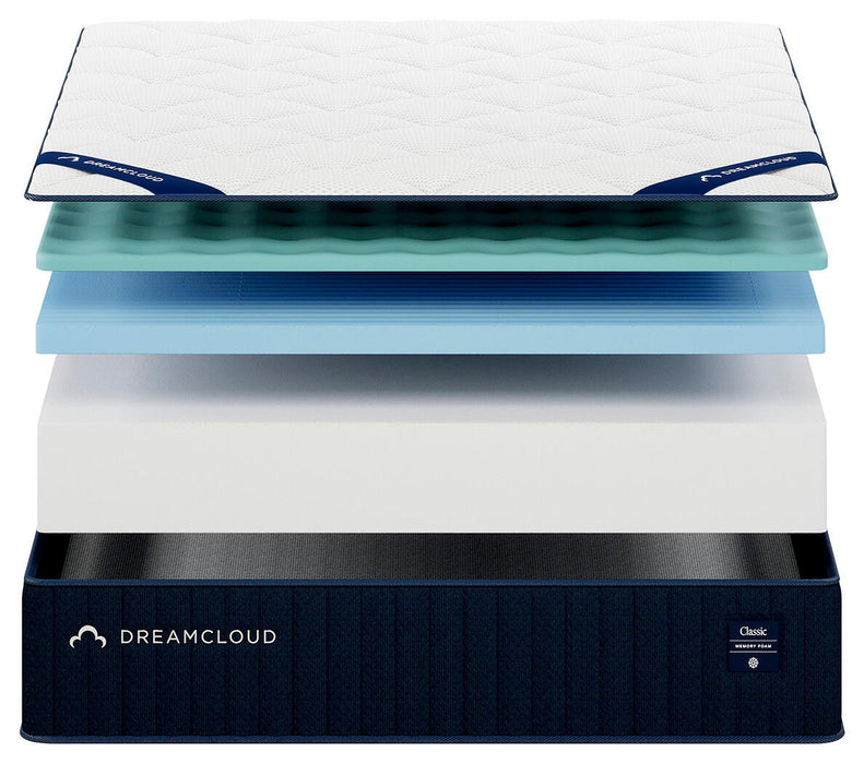 Dreamcloud Classic Memory Foam - Queen Mattress - White