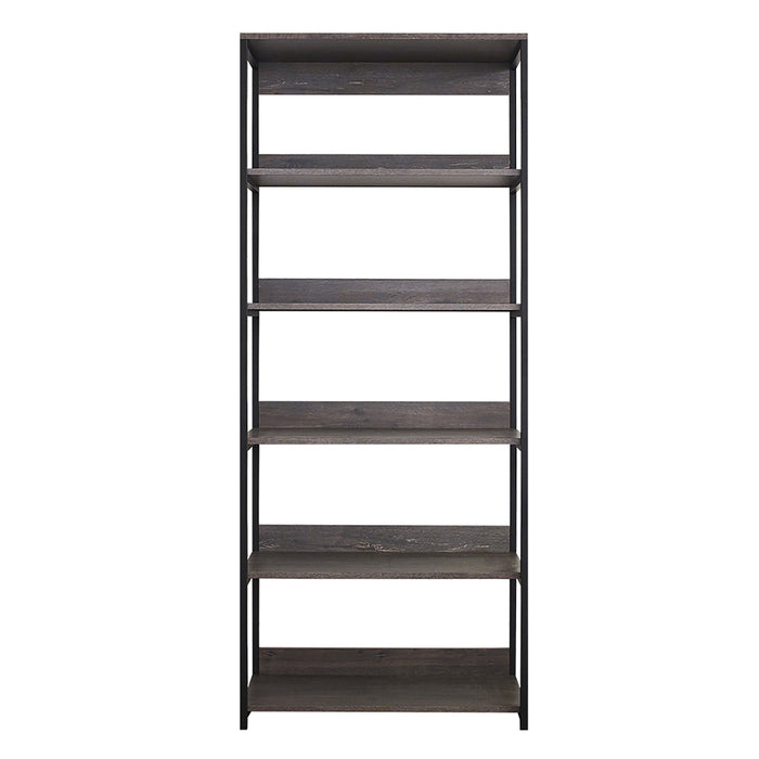 Monica - Wood And Metal Walk In Closet With 5 Shelves Construction - Gray