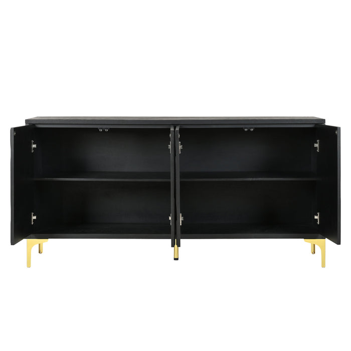 Modern Sideboard Buffet Cabinet With Handleless Press To Open Design With 4 Doors