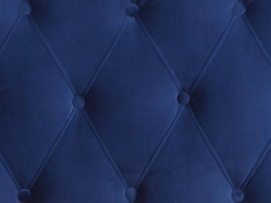 Queen Upholstered Bed - Blue - Fabric