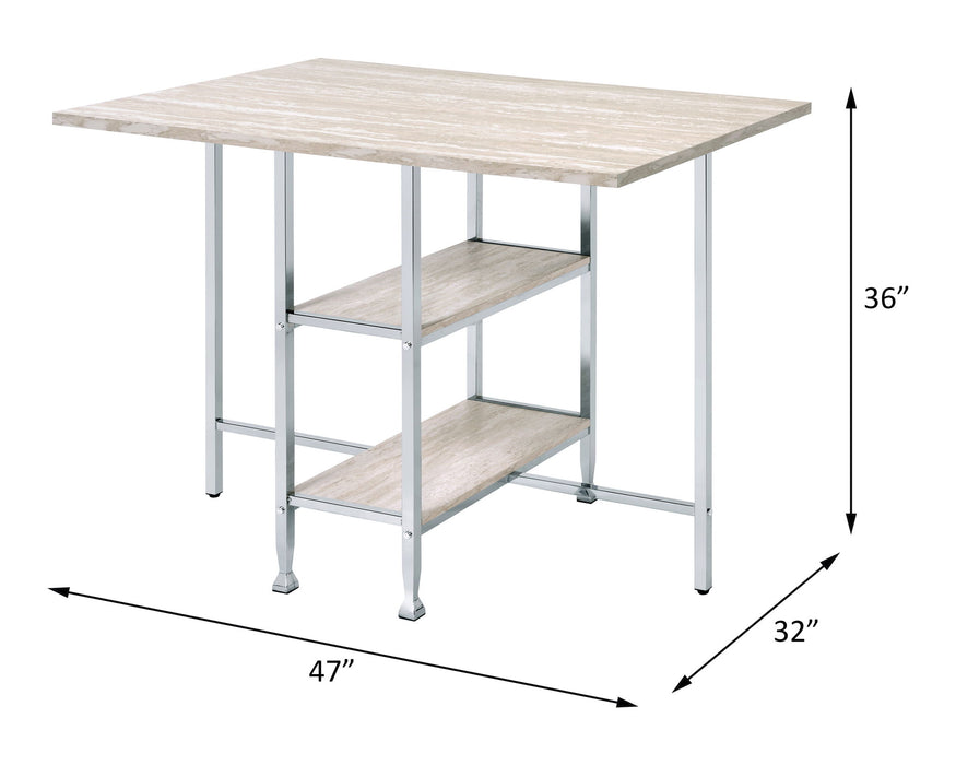 Raine - Counter Height Table - Antique White & Chrome