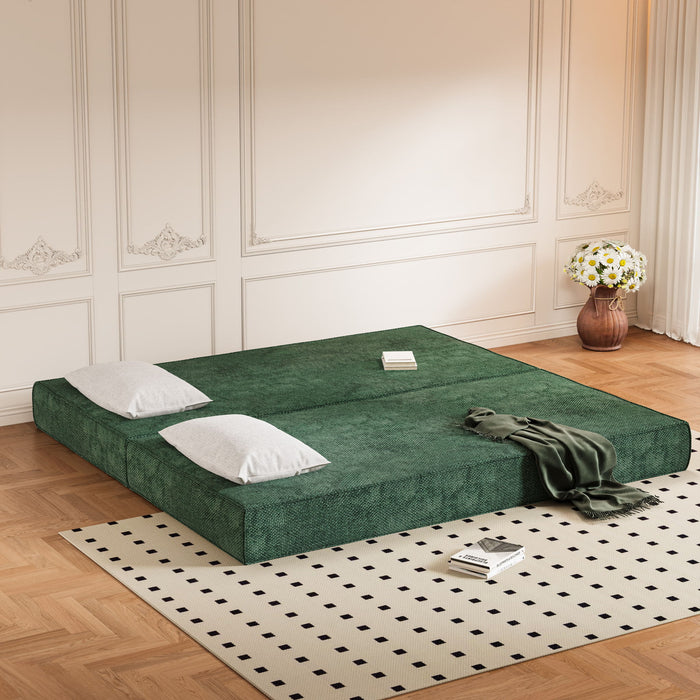 3 Seat Folding Floor Couch & King Size Bed Mattress