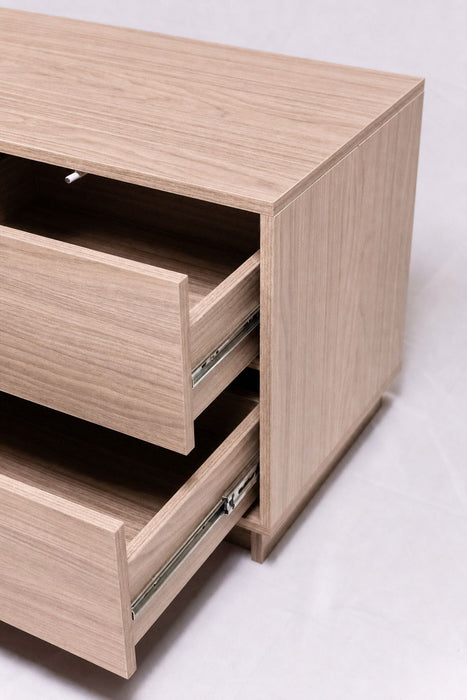 TV Stand For TVs Up To 60" With 2 Doors And 2 Drawers - Natural Walnut