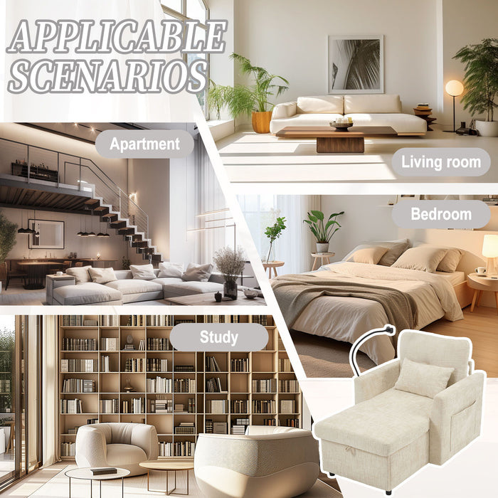 Multifunctional Chenille Recliner Sofa With Storage And Phone Bracket