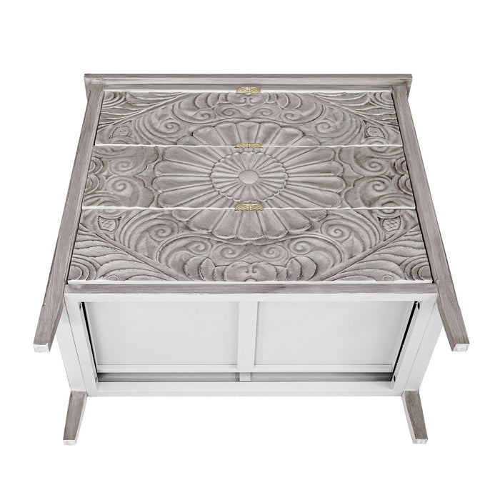 3 Drawer Cabinet, American Furniture, Suitable For Bedroom, Living Room - Light Gray