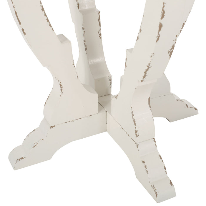 French Country Style Accent Table With Hourglass Design