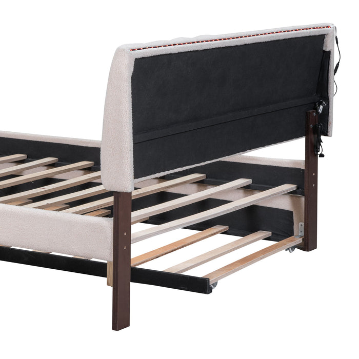 Upholstered Platform Bed With Trundle
