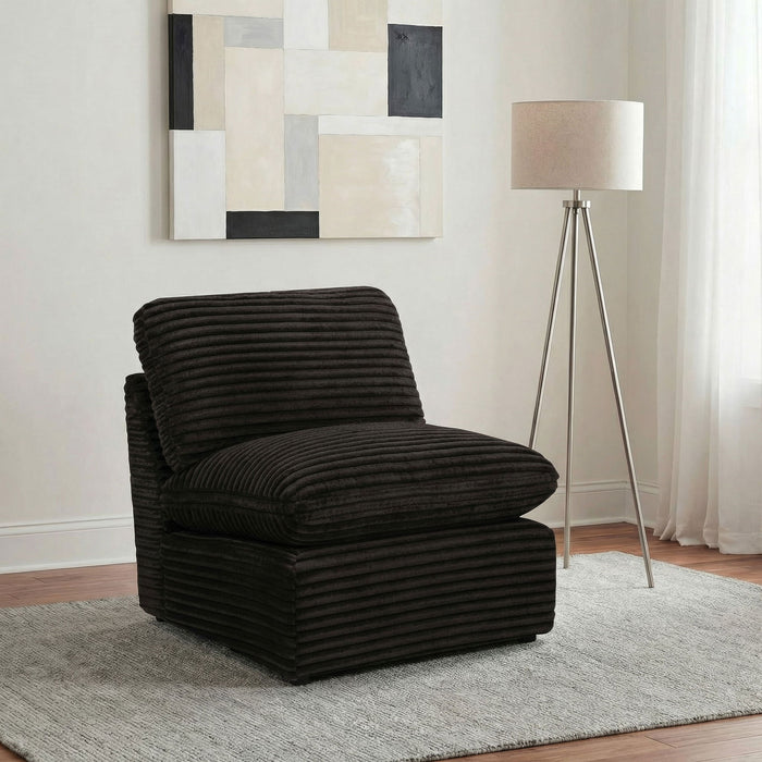 Collins Modular Armless Chair Chocolate Brown