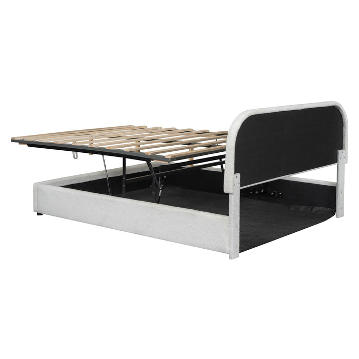 Upholstered Platform Bed With Hydraulic Storage System