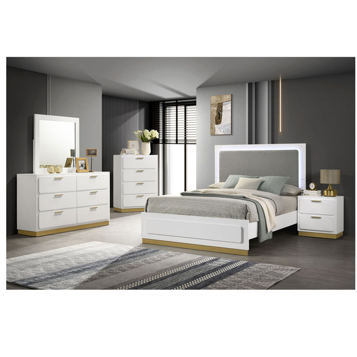 Modern Luxury Nightstand With 2 Drawer Storage