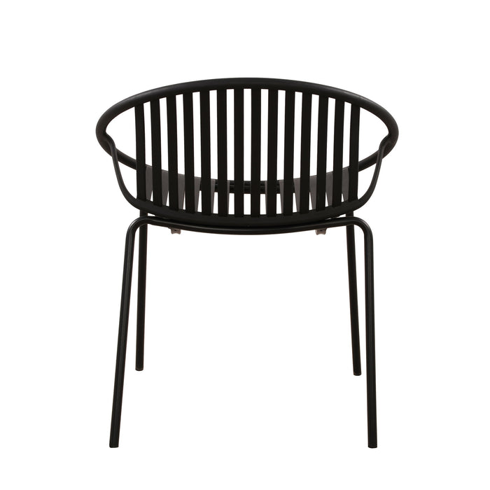 7 Piece Outdoor Modern Dining Set With Stackable Chairs