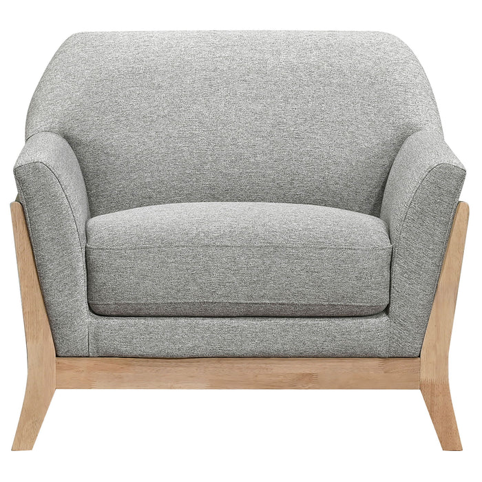 Vaughn Fabric Upholstered Flared Arm Accent Chair Grey