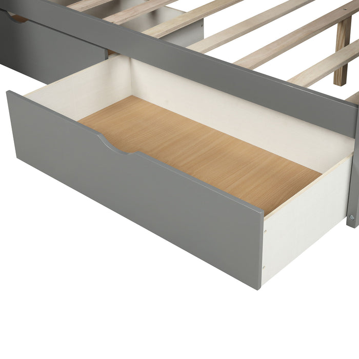 Bunk Bed With Storage Staircase, Slide, Desk, Drawers, And Shelves