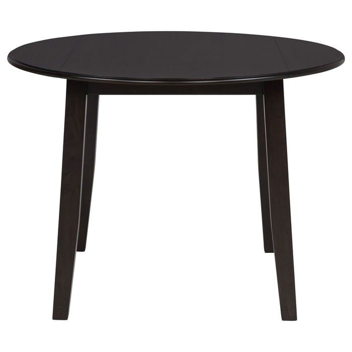Jackie - 5 Piece Dining Set With Drop Leaf Table And Side Chairs - Dark Coffee