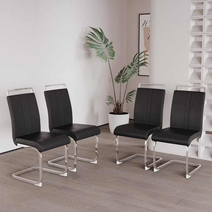 Modern Dining Chairs With Padded Seat, High Back