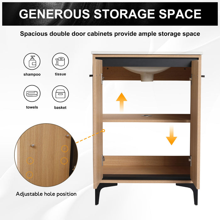 Modern Bathroom Vanity Base With Basin And Storage Cabinet