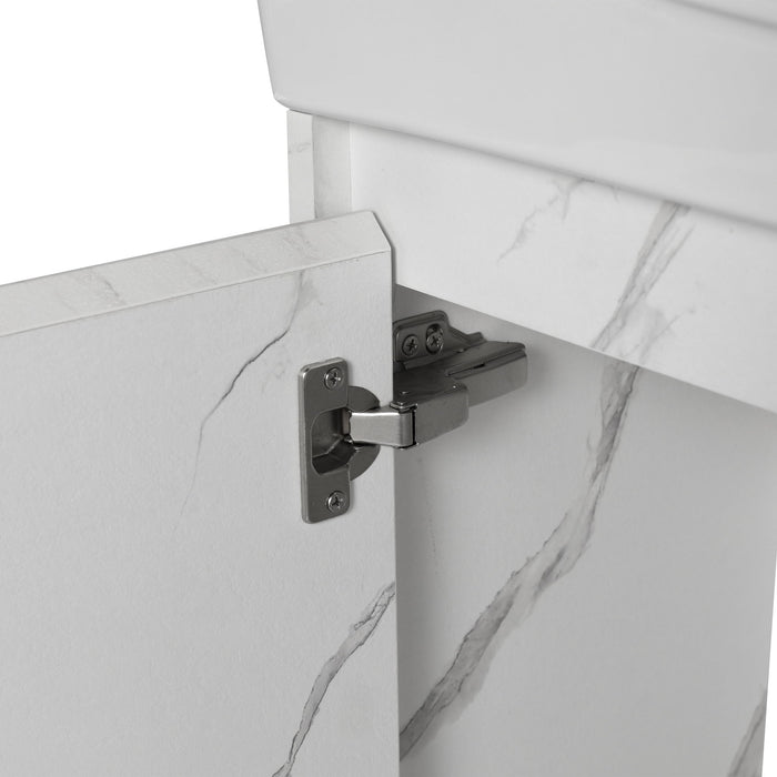 Modern Bathroom Vanity With Ceramic Basin, Wall Mounted Floating Sink Combo, Storage Cabinet