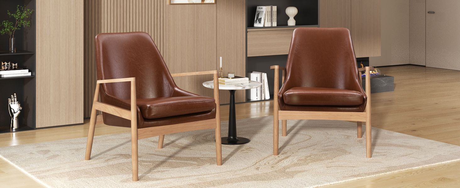 Mid-Century Modern Accent Armchair With High Back