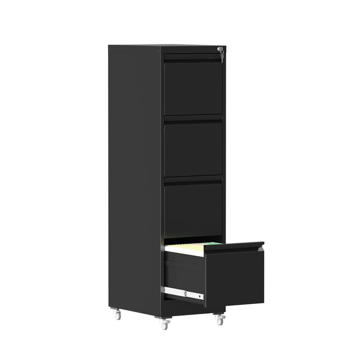 Drawer Metal Locking Vertical File Cabinet With Wheels Heavy Duty Lockable Storage
