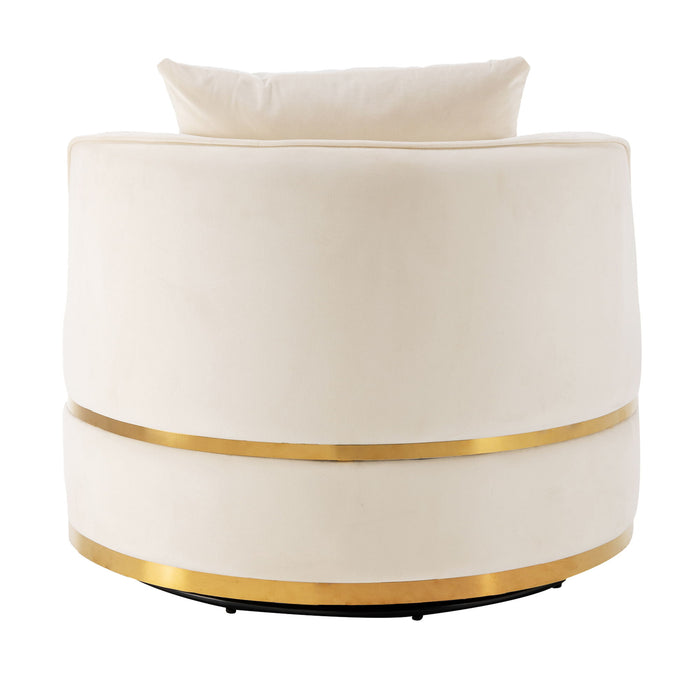 360 Degree Swivel Over Sized Upholstered Barrel Chair