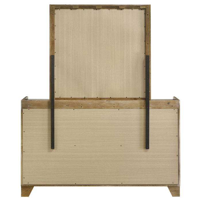 Henderson 6-drawer Bedroom Dresser with Mirror Medium Oak