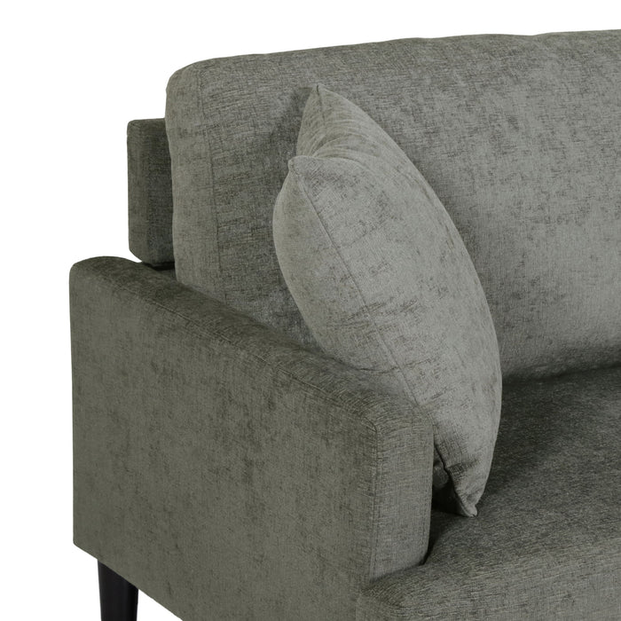 Contemporary 3 Seater Sofa With Plush Upholstery - Gray
