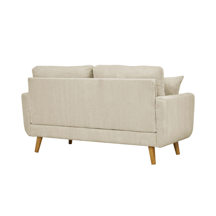 Upholstered Loveseat With Arms And Pillows