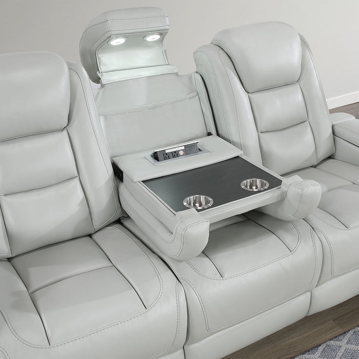 Reclining Power Set, USB, LED, Bookshelf Arms, And Drop Down Table