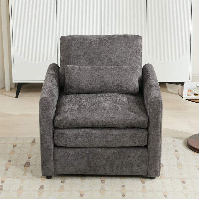 Cozy Upholstered Plush Cushion Armchair For Living Room